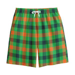 Saint Patrick's Day Buffalo Plaid Print Cotton Shorts