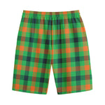 Saint Patrick's Day Buffalo Plaid Print Cotton Shorts