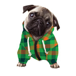 Saint Patrick's Day Buffalo Plaid Print Dog Zip Up Hoodie