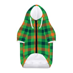 Saint Patrick's Day Buffalo Plaid Print Dog Zip Up Hoodie