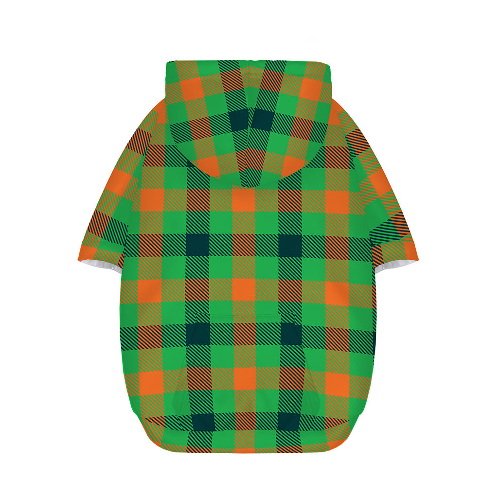 Saint Patrick's Day Buffalo Plaid Print Dog Zip Up Hoodie