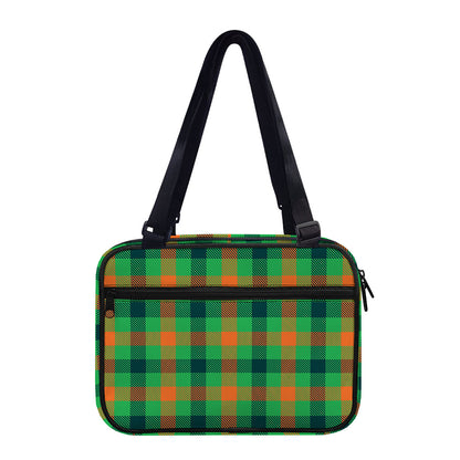Saint Patrick's Day Buffalo Plaid Print Double Strap Bible Bag