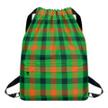 Saint Patrick's Day Buffalo Plaid Print Drawstring Backpack