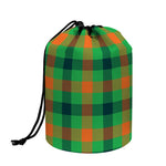 Saint Patrick's Day Buffalo Plaid Print Drawstring Makeup Bag