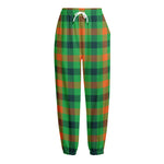 Saint Patrick's Day Buffalo Plaid Print Fleece Lined Knit Pants