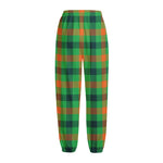 Saint Patrick's Day Buffalo Plaid Print Fleece Lined Knit Pants