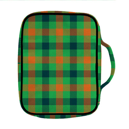 Saint Patrick's Day Buffalo Plaid Print Front Pocket Bible Bag