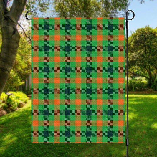 Saint Patrick's Day Buffalo Plaid Print Garden Flag