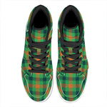 Saint Patrick's Day Buffalo Plaid Print High Top Leather Sneakers