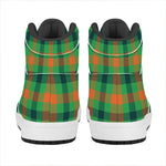 Saint Patrick's Day Buffalo Plaid Print High Top Leather Sneakers