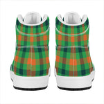 Saint Patrick's Day Buffalo Plaid Print High Top Leather Sneakers