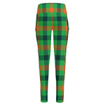Saint Patrick's Day Buffalo Plaid Print High-Waisted Pocket Leggings