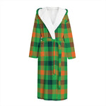 Saint Patrick's Day Buffalo Plaid Print Hooded Bathrobe