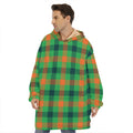 Saint Patrick's Day Buffalo Plaid Print Hoodie Blanket