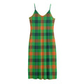 Saint Patrick's Day Buffalo Plaid Print Jersey Midi Cami Dress