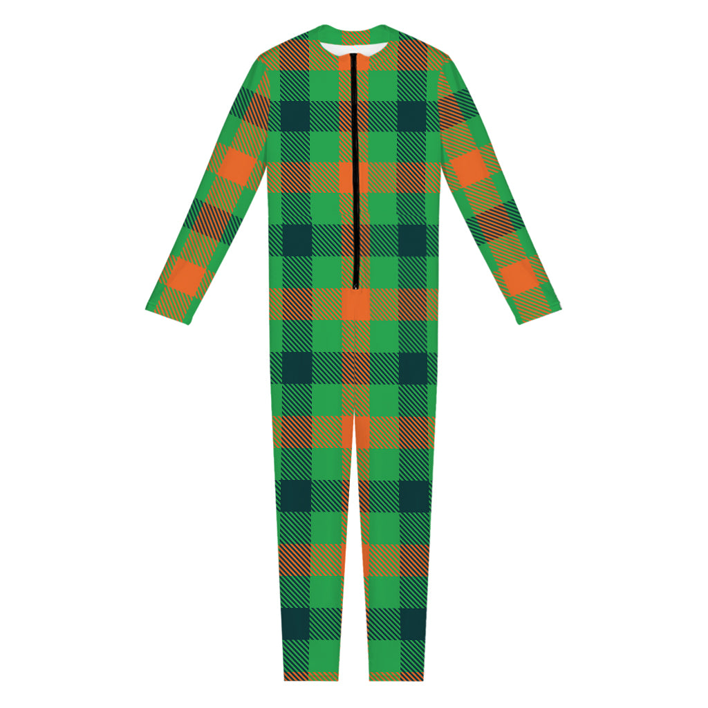 Saint Patrick's Day Buffalo Plaid Print Jumpsuit