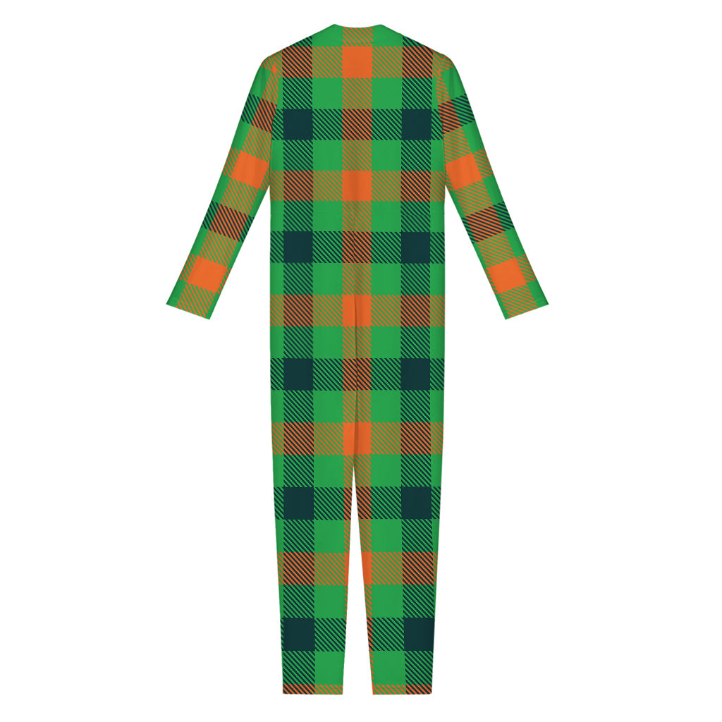 Saint Patrick's Day Buffalo Plaid Print Jumpsuit