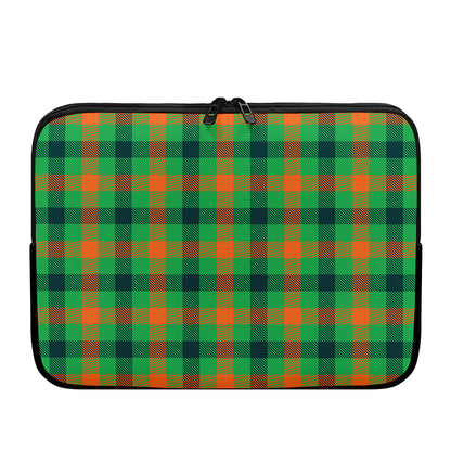 Saint Patrick's Day Buffalo Plaid Print Laptop Sleeve