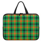 Saint Patrick's Day Buffalo Plaid Print Laptop Sleeve With Handle