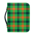Saint Patrick's Day Buffalo Plaid Print Leather Bible Cover