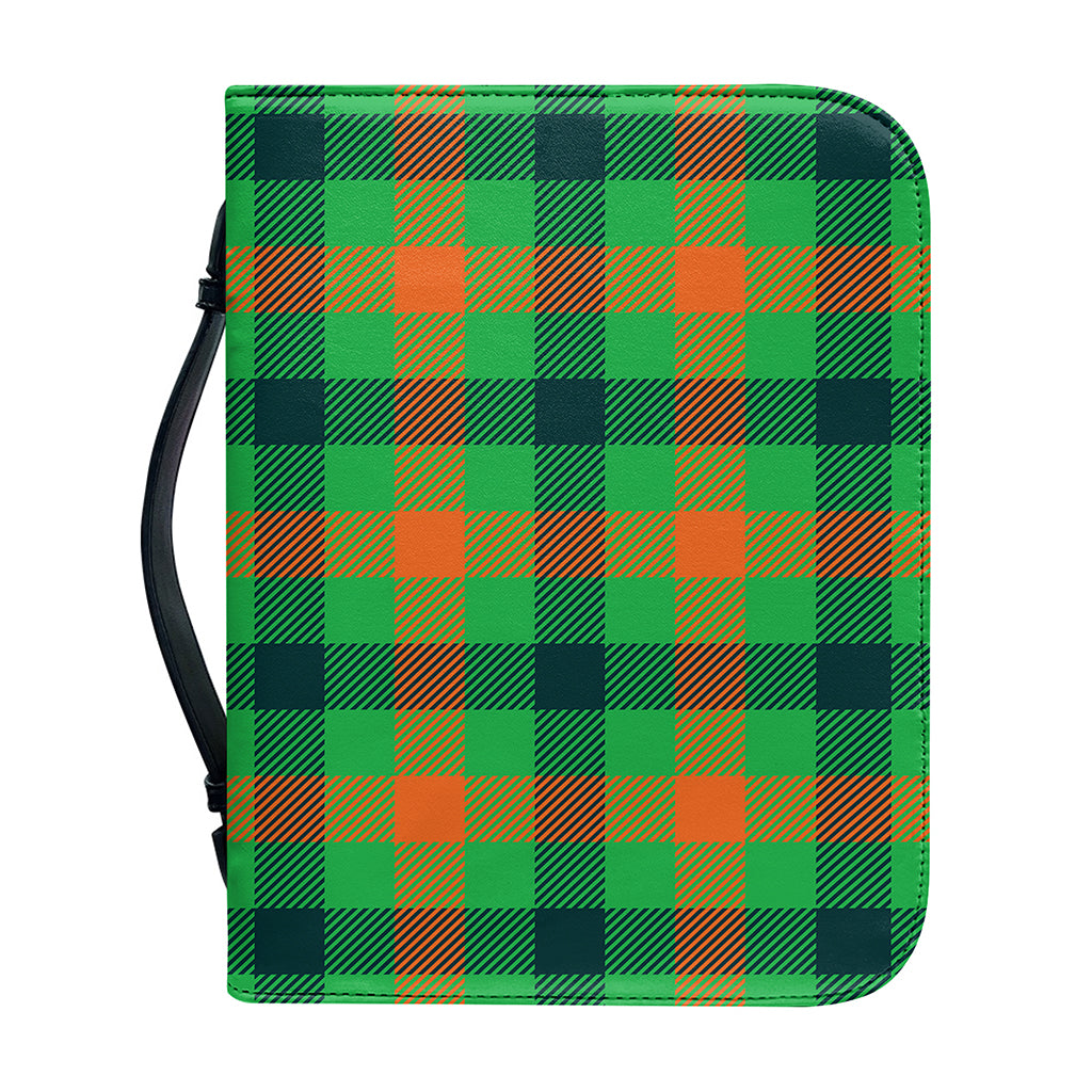 Saint Patrick's Day Buffalo Plaid Print Leather Bible Cover