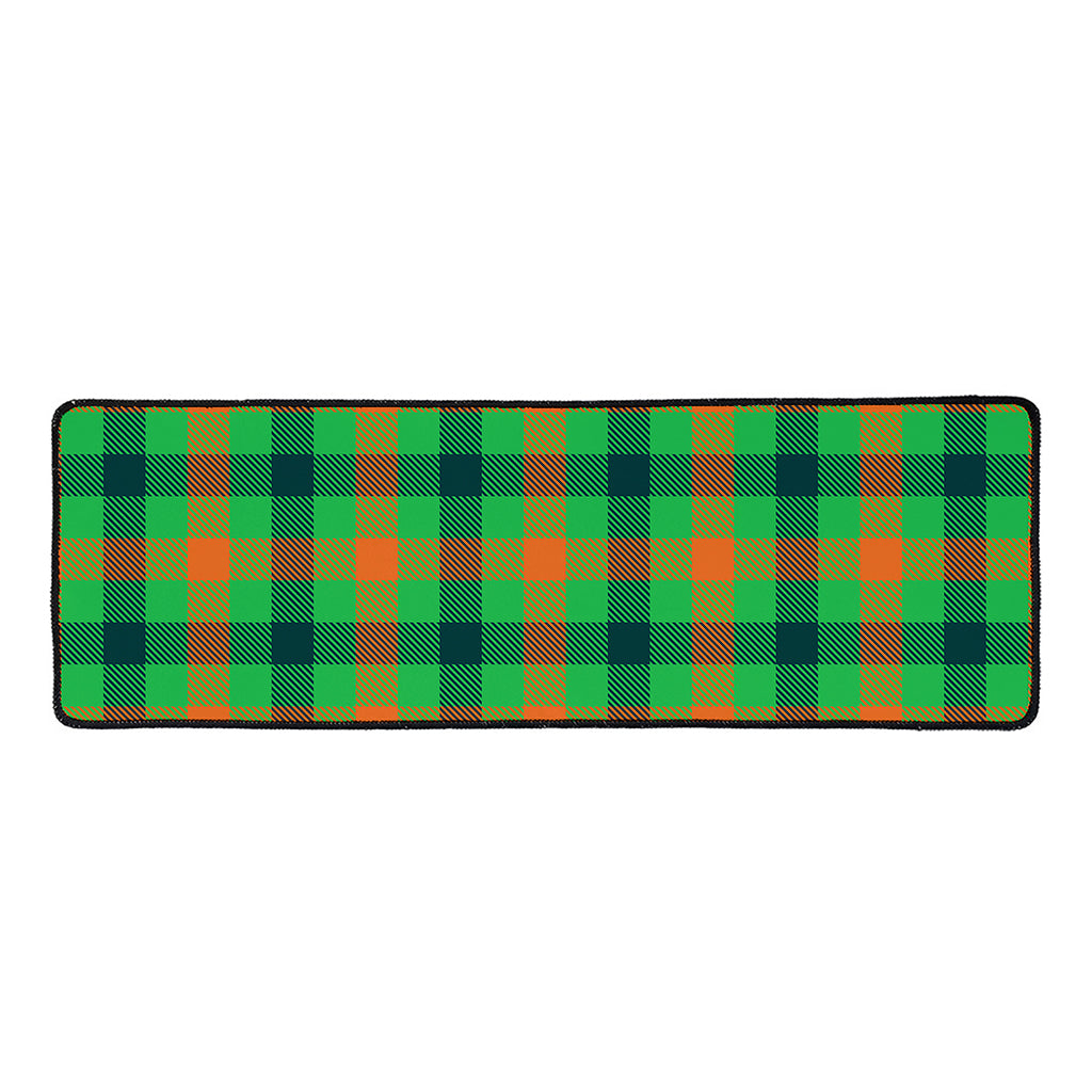 Saint Patrick's Day Buffalo Plaid Print Long Kitchen Mat