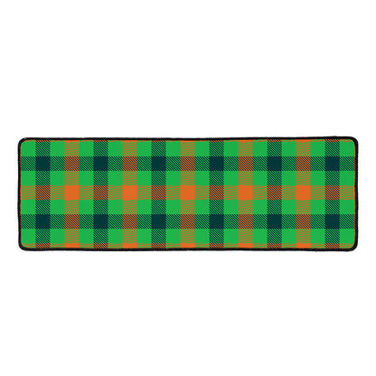 Saint Patrick's Day Buffalo Plaid Print Long Kitchen Mat