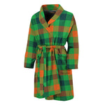 Saint Patrick's Day Buffalo Plaid Print Men's Bathrobe