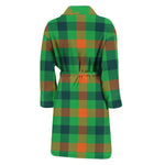 Saint Patrick's Day Buffalo Plaid Print Men's Bathrobe