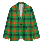Saint Patrick's Day Buffalo Plaid Print Men's Blazer