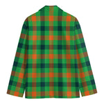 Saint Patrick's Day Buffalo Plaid Print Men's Blazer