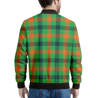 Saint Patrick's Day Buffalo Plaid Print Men's Bomber Jacket