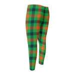 Saint Patrick's Day Buffalo Plaid Print Men's Compression Pants