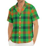Saint Patrick's Day Buffalo Plaid Print Men's Deep V-Neck Shirt