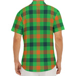 Saint Patrick's Day Buffalo Plaid Print Men's Deep V-Neck Shirt