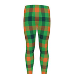 Saint Patrick's Day Buffalo Plaid Print Men's leggings