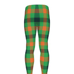 Saint Patrick's Day Buffalo Plaid Print Men's leggings