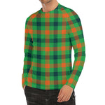 Saint Patrick's Day Buffalo Plaid Print Men's Long Sleeve Rash Guard