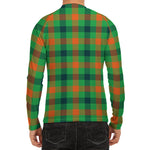 Saint Patrick's Day Buffalo Plaid Print Men's Long Sleeve Rash Guard
