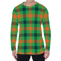 Saint Patrick's Day Buffalo Plaid Print Men's Long Sleeve T-Shirt