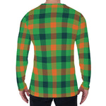 Saint Patrick's Day Buffalo Plaid Print Men's Long Sleeve T-Shirt