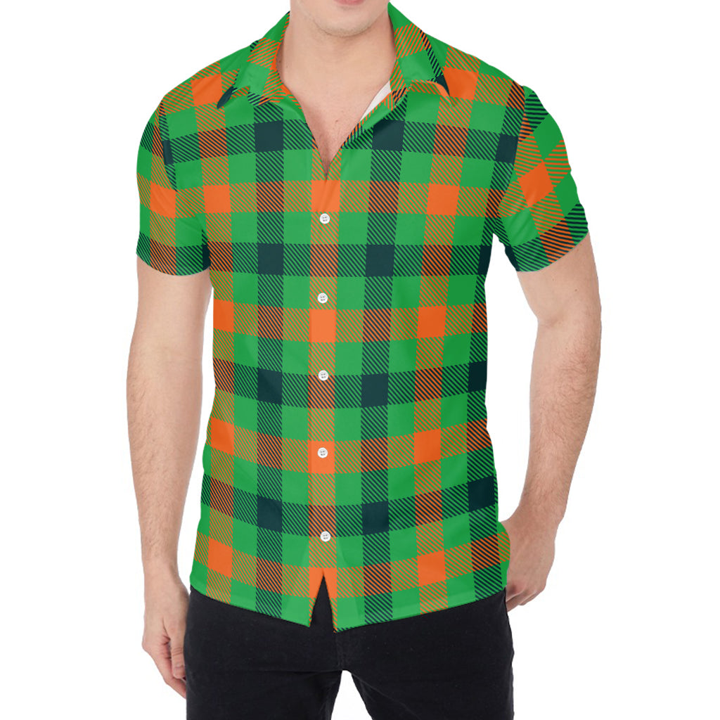 Saint Patrick's Day Buffalo Plaid Print Men's Shirt