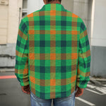 Saint Patrick's Day Buffalo Plaid Print Men's Shirt Jacket