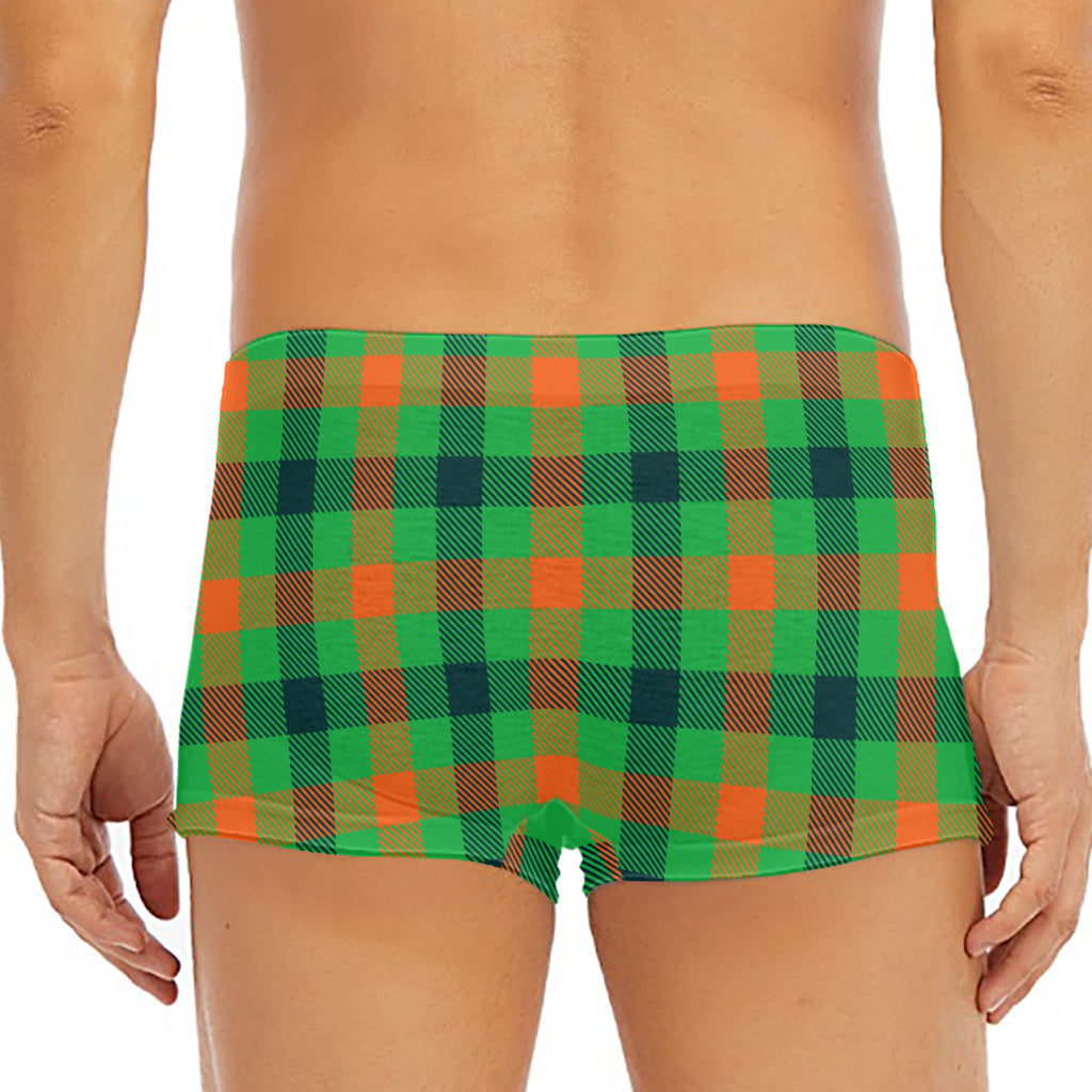 Saint Patrick's Day Buffalo Plaid Print Men's Short Boxer Briefs