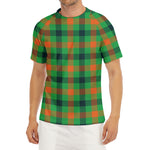 Saint Patrick's Day Buffalo Plaid Print Men's Short Sleeve Rash Guard