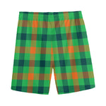 Saint Patrick's Day Buffalo Plaid Print Men's Sports Shorts