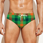 Saint Patrick's Day Buffalo Plaid Print Men's Swim Briefs