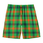 Saint Patrick's Day Buffalo Plaid Print Men's Swim Trunks