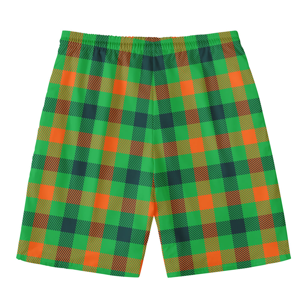 Saint Patrick's Day Buffalo Plaid Print Men's Swim Trunks