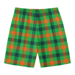 Saint Patrick's Day Buffalo Plaid Print Men's Swim Trunks